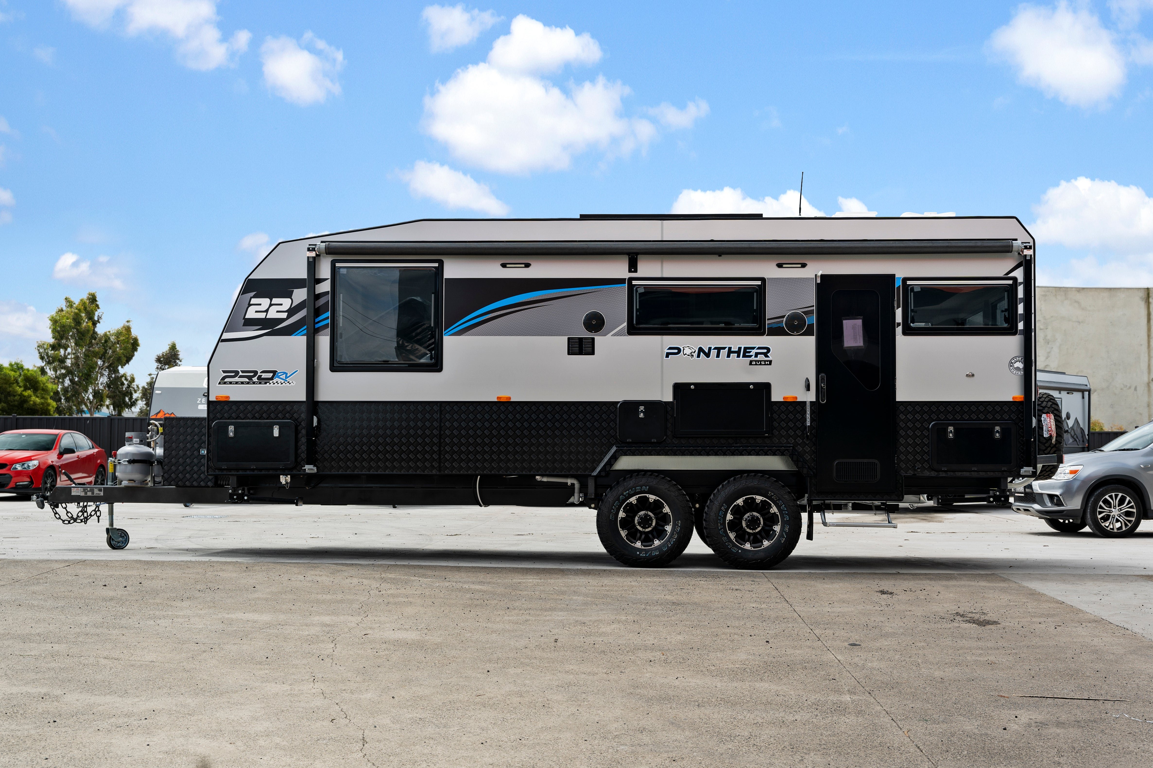 Side view of ProRV Caravans Panther caravan.