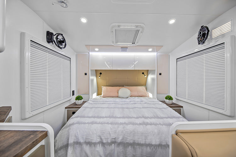 ProRV Panda Aluminium Frame Caravan Interior Bed.