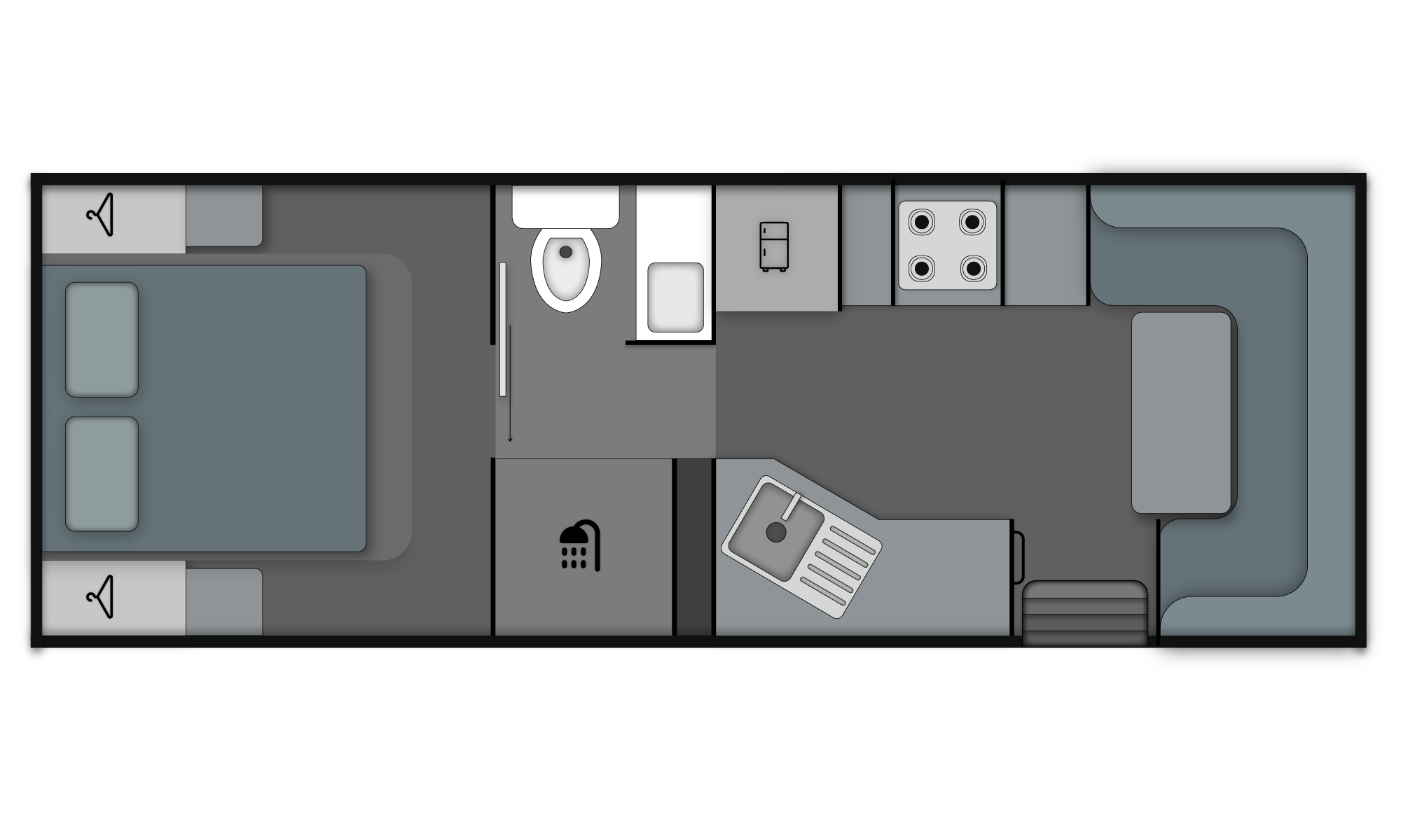 Floorplan for ProRV Caravans Panther caravan.