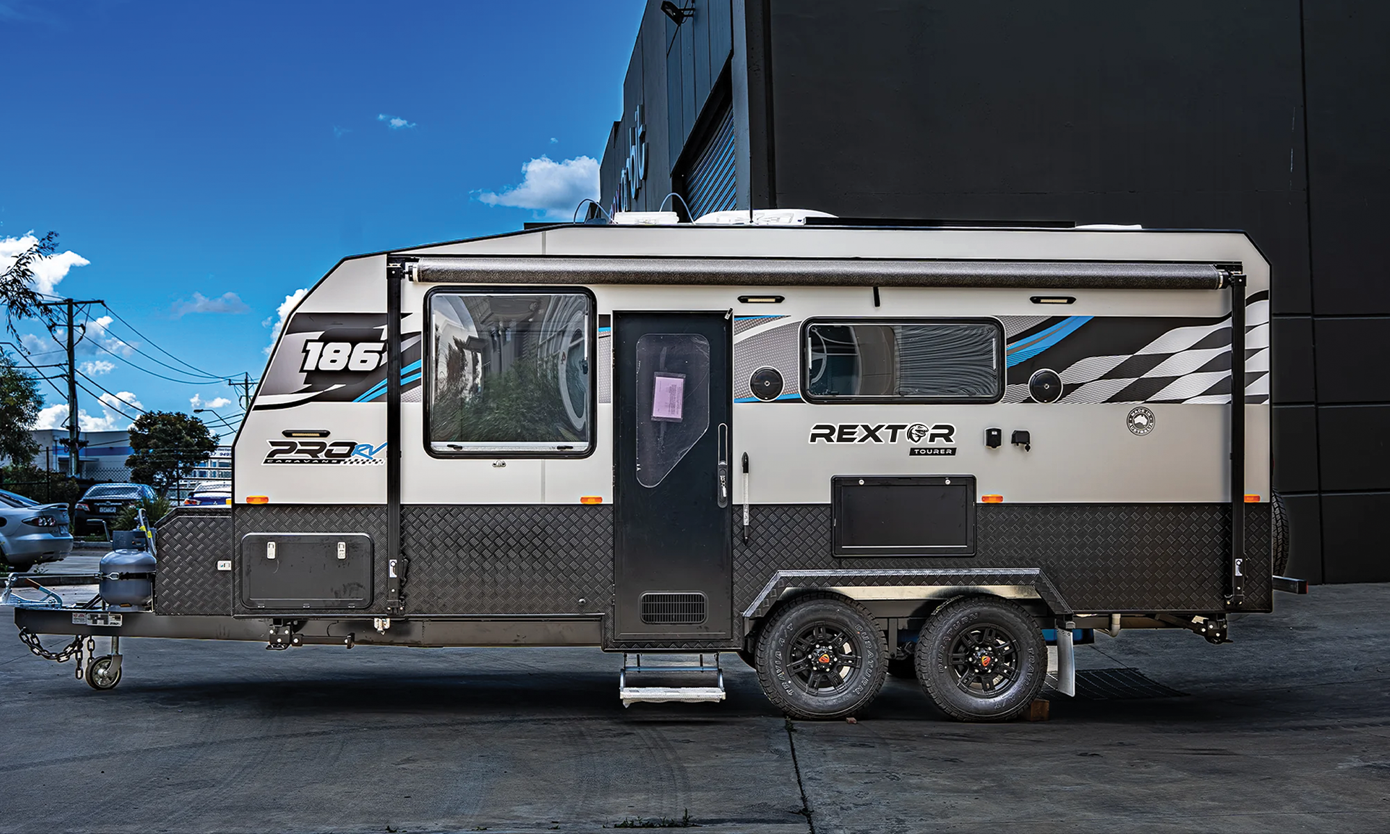 Side view of ProRV Caravans Rextor caravan.