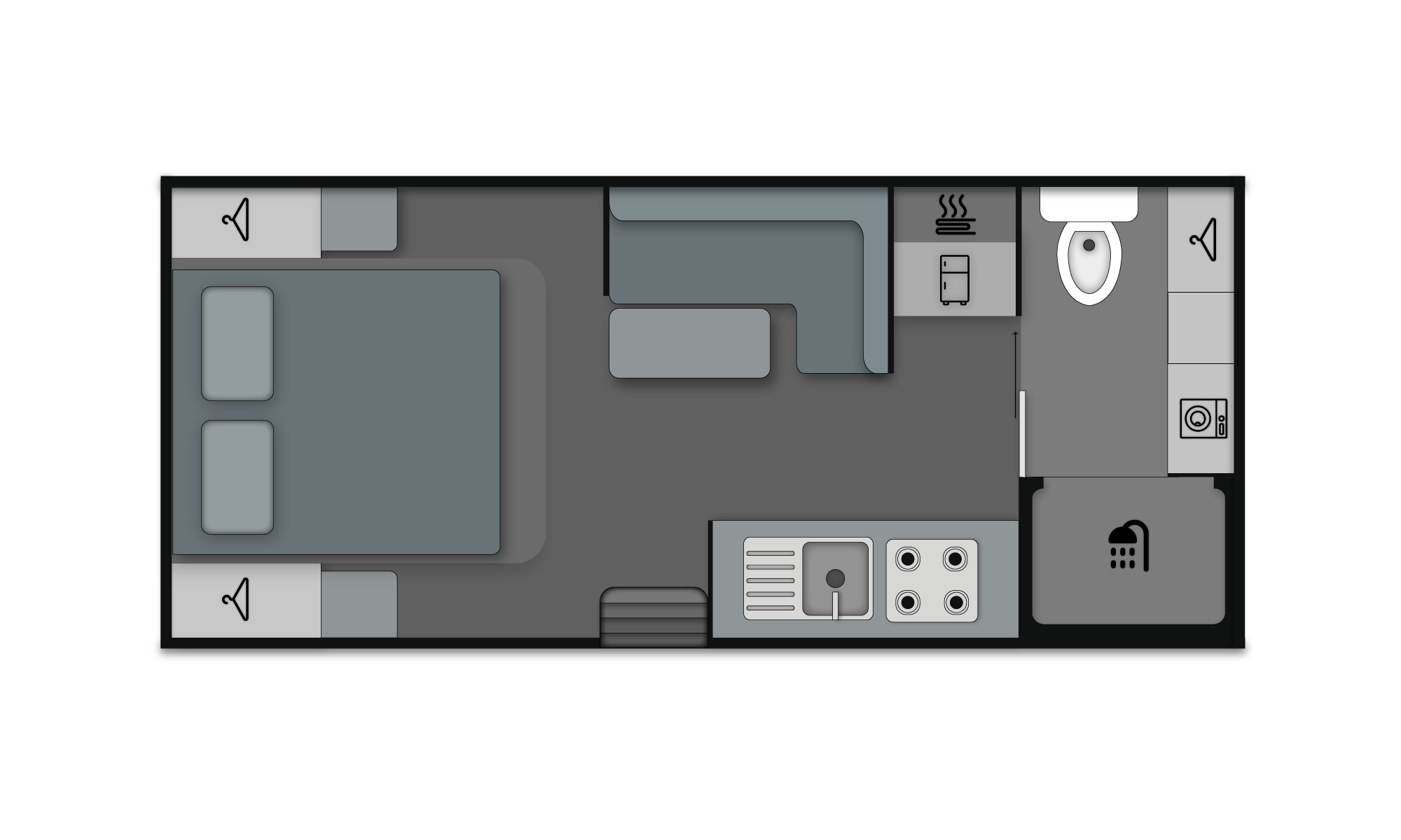 Floorplan for ProRV Caravans Stallion caravan.