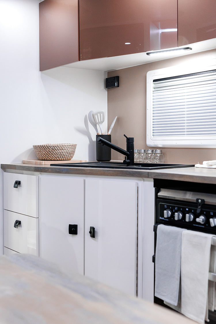 ProRV Kookaburra Aluminium Frame Caravan Interior Kitchen.