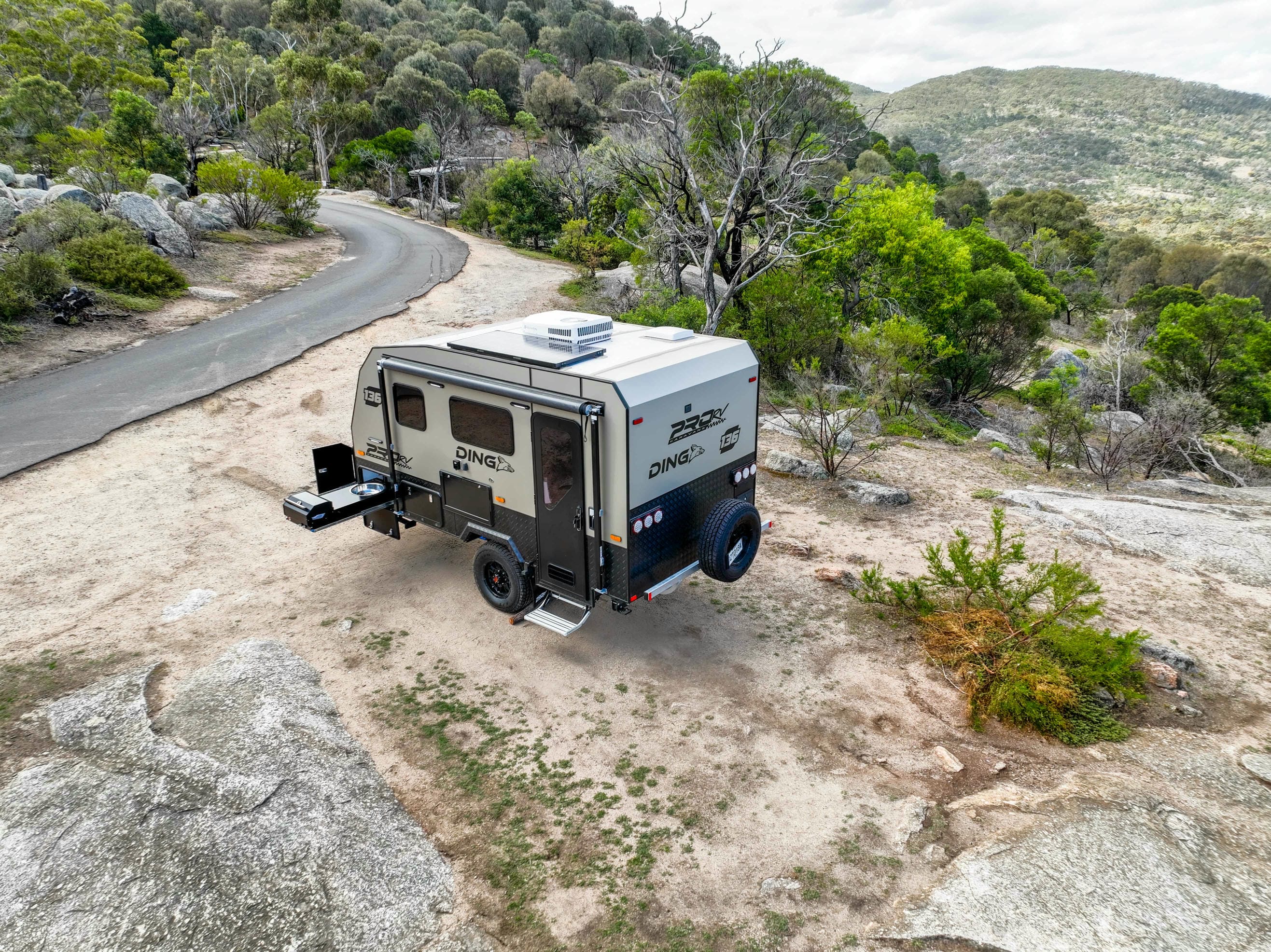 Pro RV Caravans Dingo Caravan in scenic background.