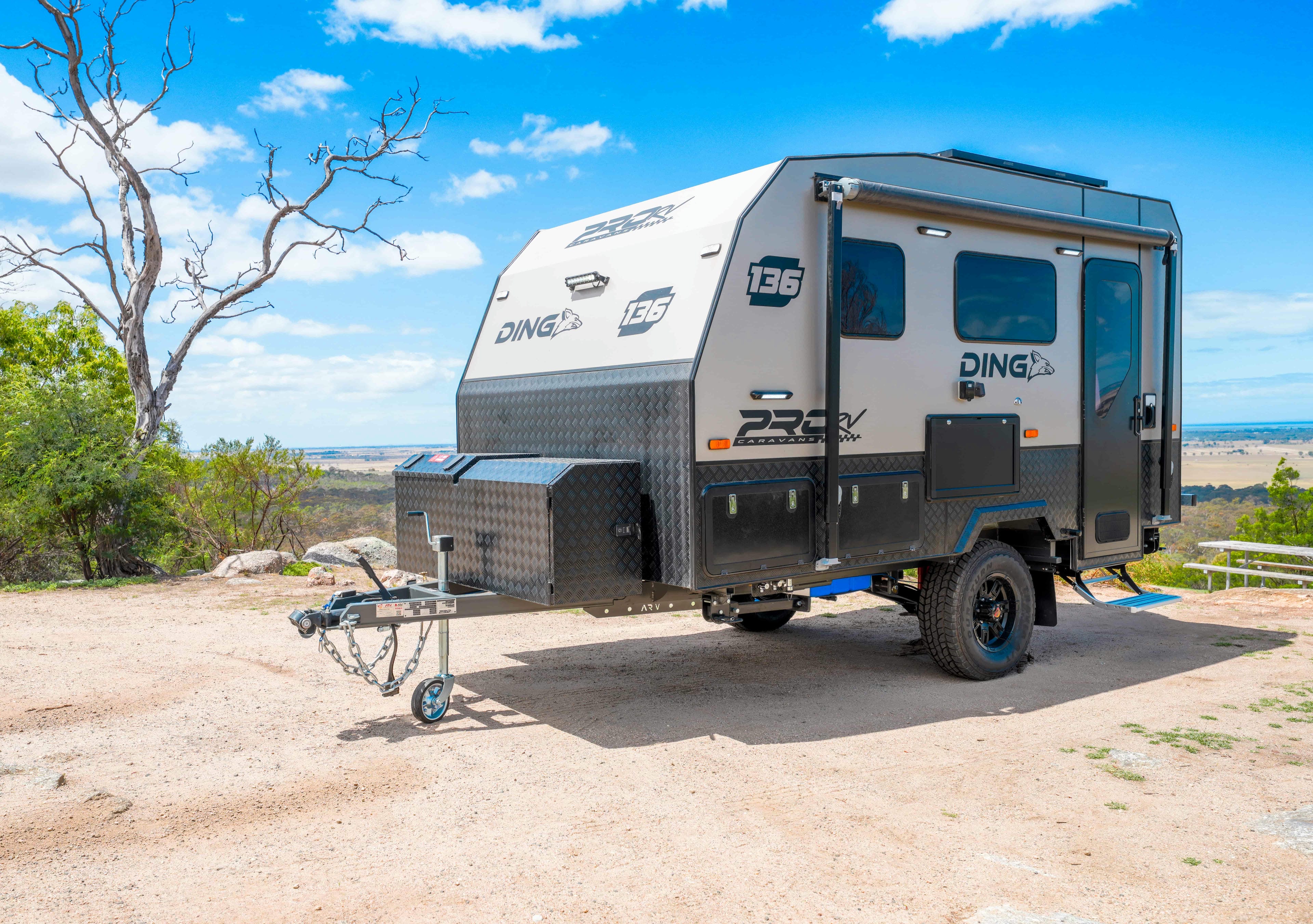 Pro RV Caravans Dingo Caravan in scenic background.