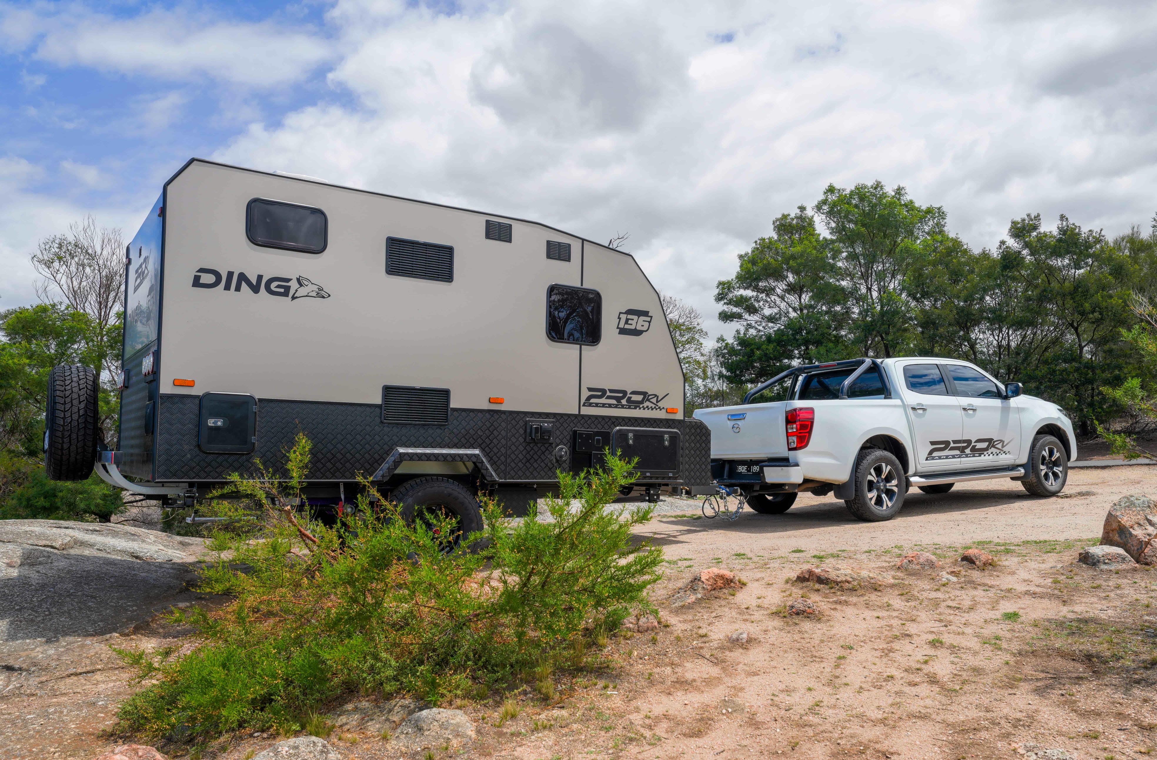 Pro RV Caravans Dingo caravan being pulled.