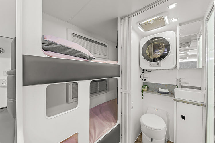 Pro RV Caravans Jaguar caravan toilet and bunks.