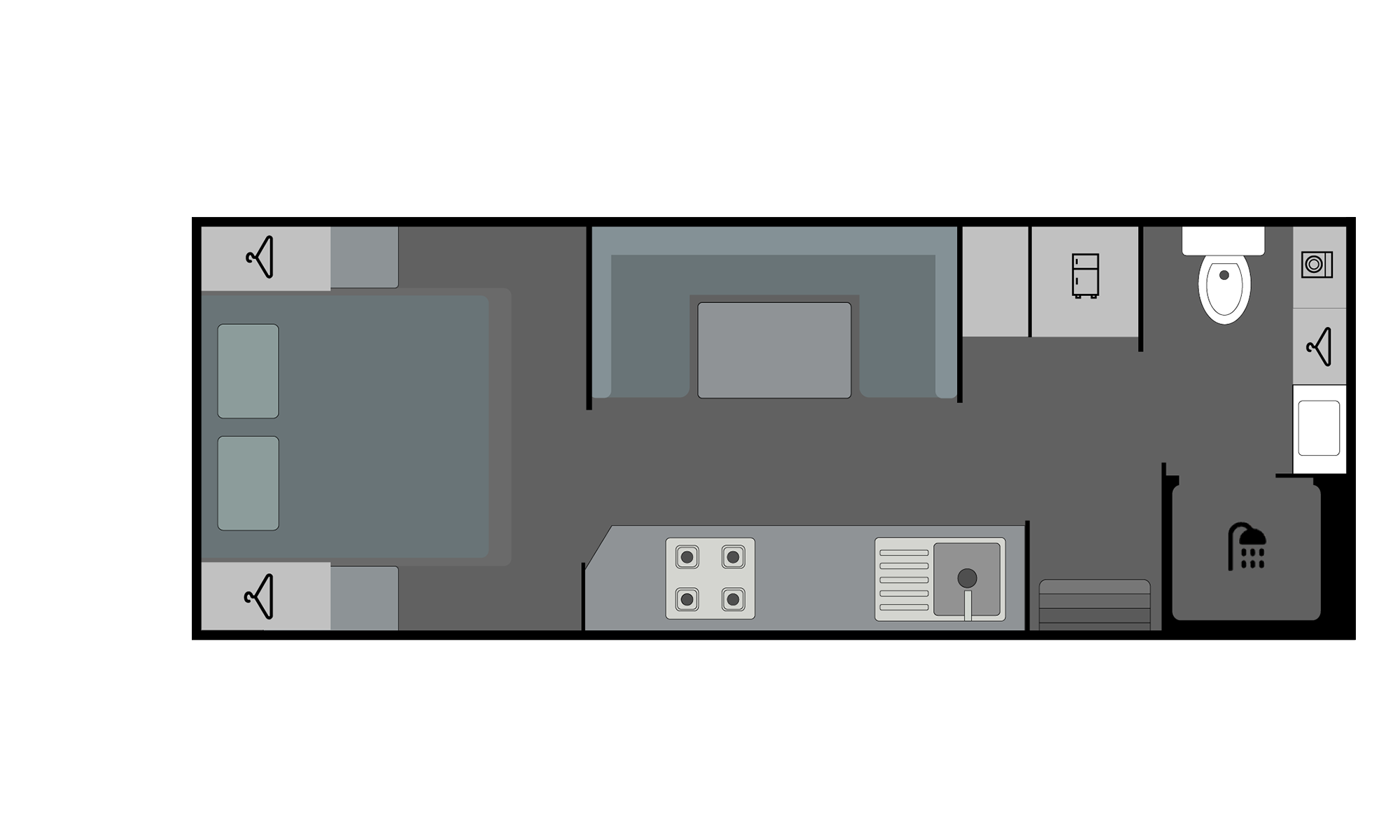 Floor plan for ProRV Caravans Puma 
caravan.